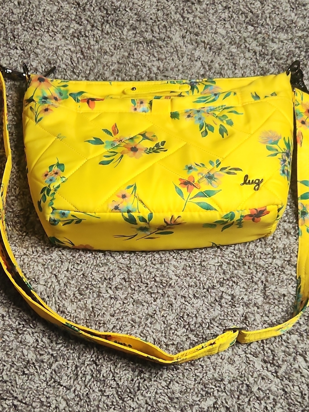 lug Yellow Floral Quilted Crossbody